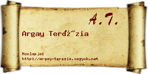 Argay Terézia névjegykártya