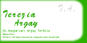 terezia argay business card