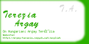 terezia argay business card